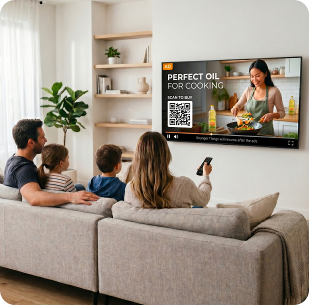 Living room streaming advertising preview